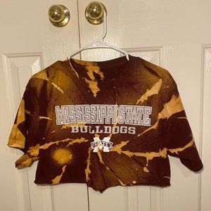 MSSTATE Tie-Dye Cropped Game-Day Tee